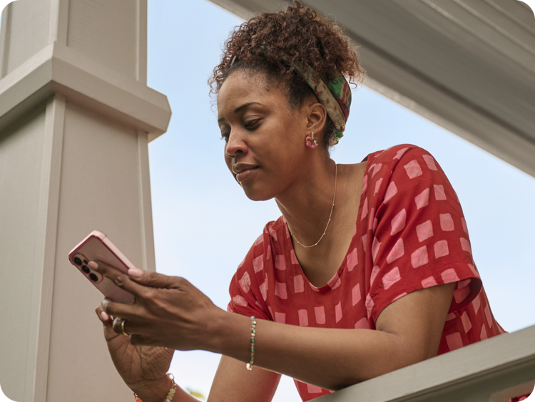 Woman with covid seeking pharmacy on her smartphone